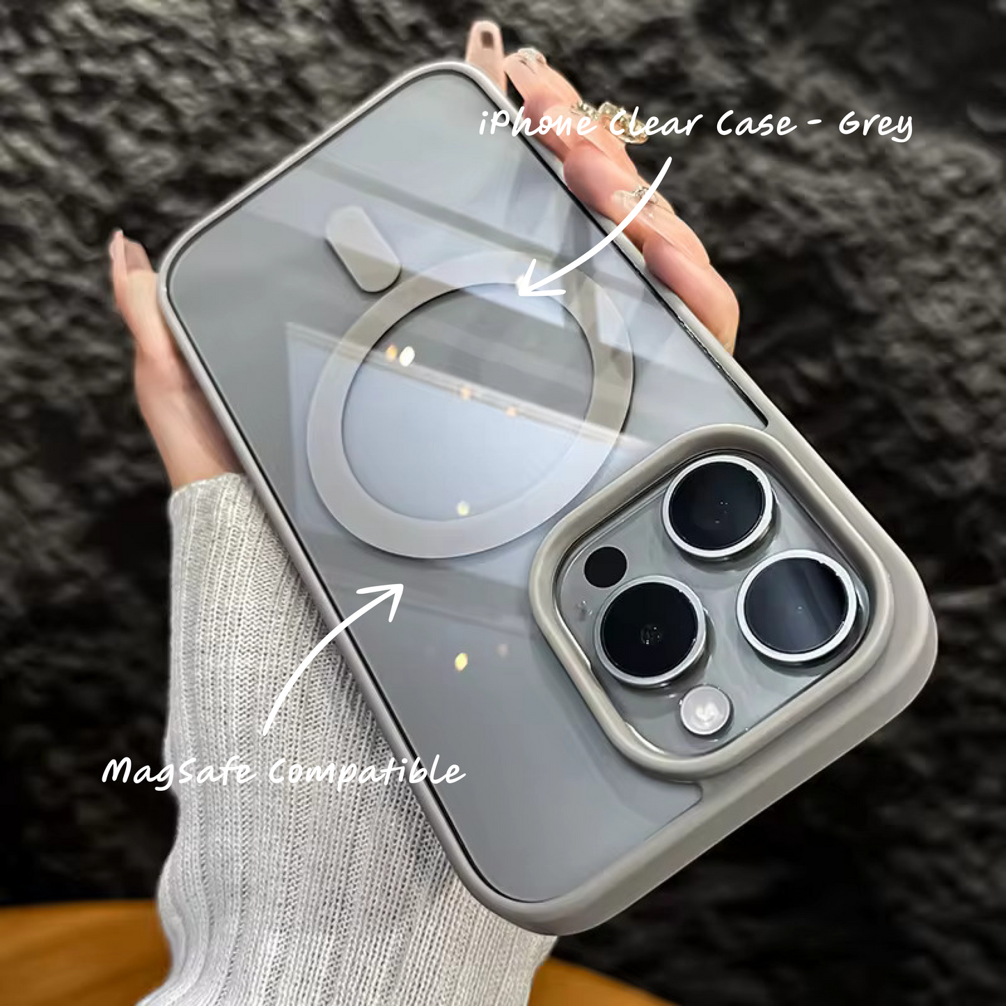 NEUTRAL GREY CLEAR CASE